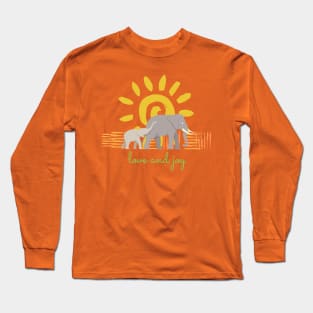 AFRICAN SPIRIT ELEPHANT FAMILY LOVE SUN AND JOY Long Sleeve T-Shirt